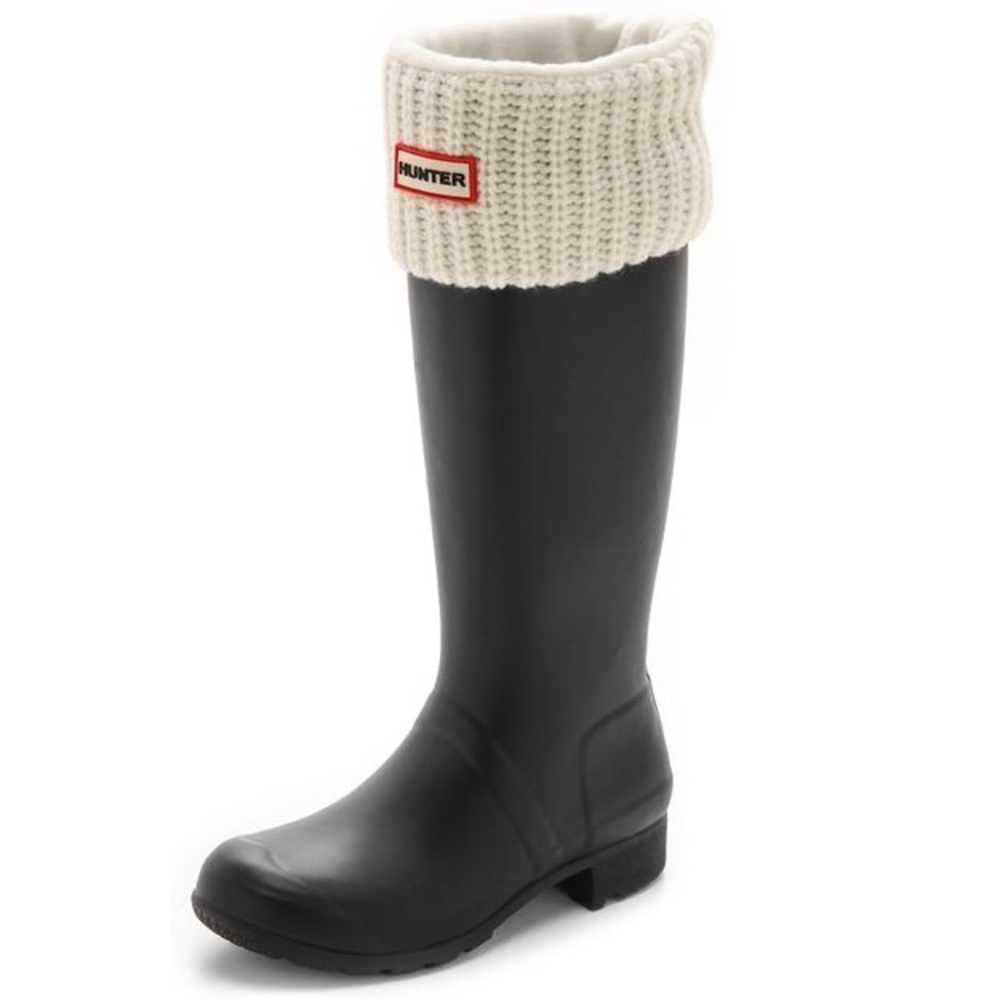 HUNTER WHITE HALF CARDIGAN BOOT SOCKS